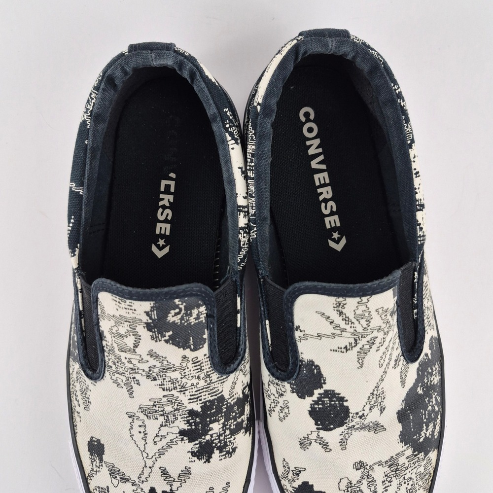 Converse Chuck Taylor All Star Slip On Black White Graphic Floral Womens 10 - Picture 5 of 9